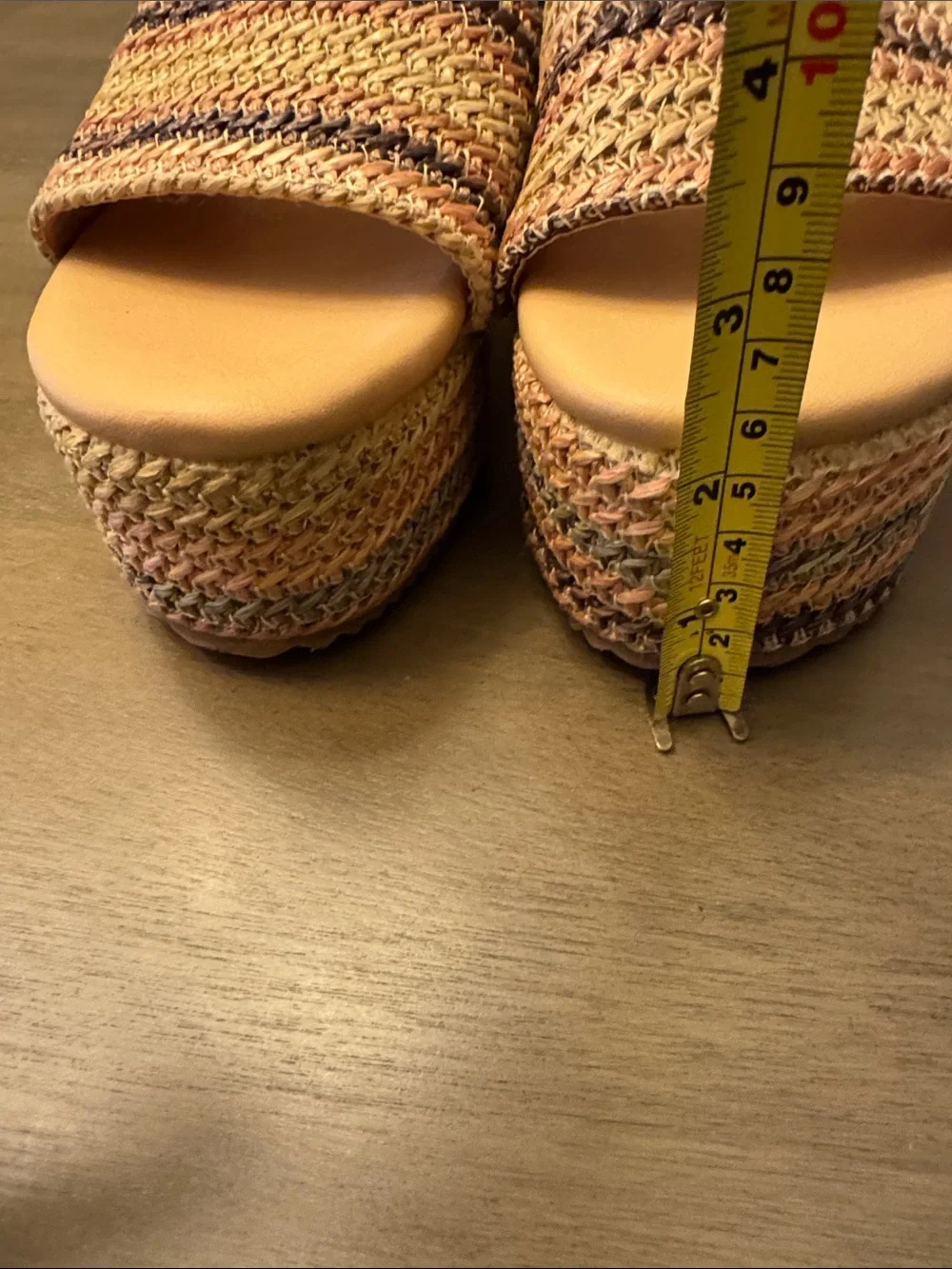 Platform Slide Sandals in Yellow and Tan by Berness